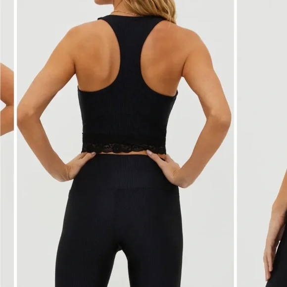 Beach Riot lease trim mini ribbed crop bra XS - Picture 2 of 4